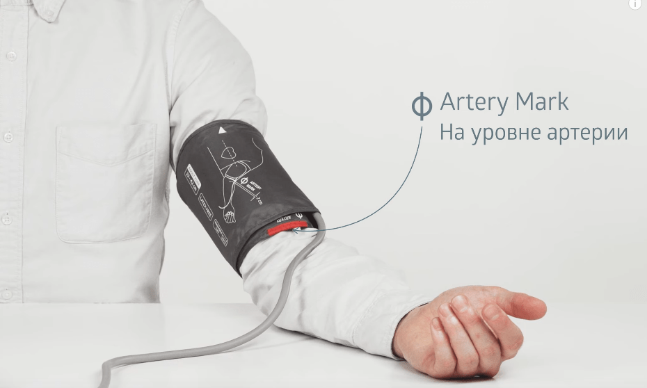 как правильно надевать манжету для тонометра швейцарского бренда B.Well, фото